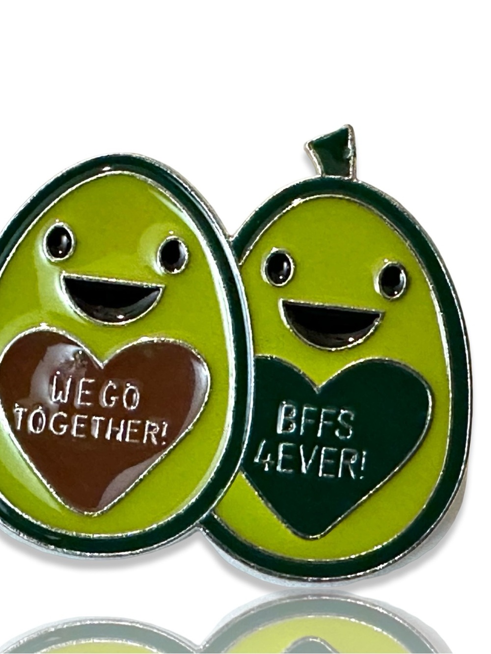(3 for $25) Cute Avocado Best Friends Enamel Pin - Green